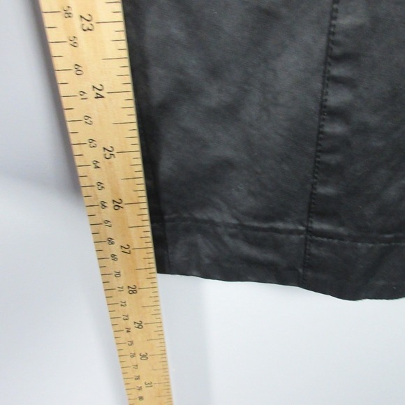 Annette Gortz Waxed Pants Women 36 US 6 Black Drawstring Pocket Zip Designer 314 - Picture 12 of 15